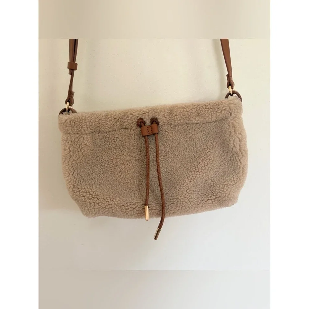 & other stories FLEECE BAG WITH LEATHER TRIM